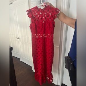Elegant Red Lace Dress